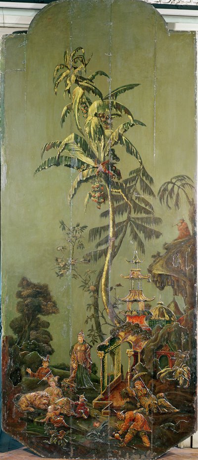 Erde, aus einer Serie von Tafeln, die die vier Elemente darstellen, ca. 1730 (polychromes Holz) von French School